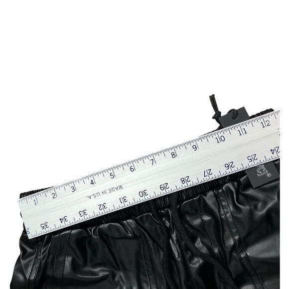 Blank NYC Pants Womens 26 Black Widow Faux Leather Joggers Pull On Drawstring - Picture 6 of 13